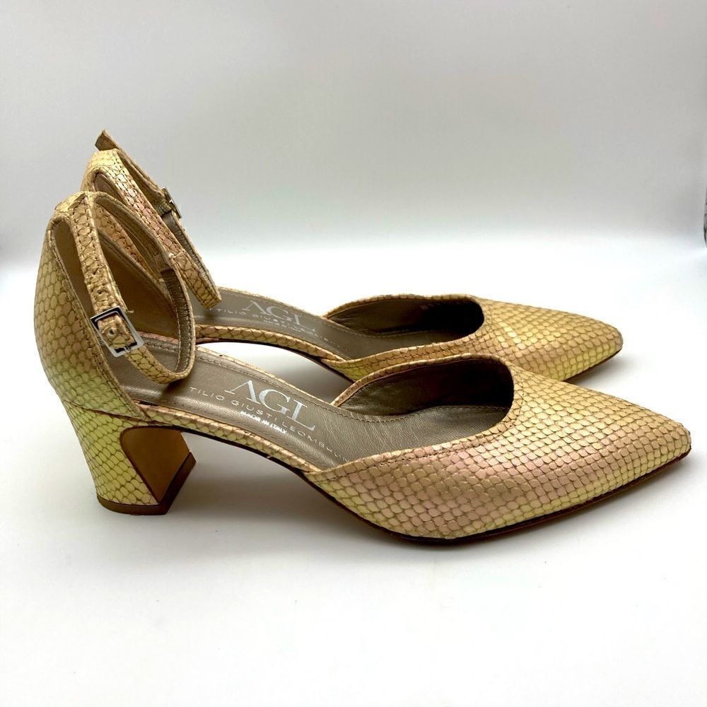 AGL Attilio Giusti Leombruni D’Orsay Shim Snake Marble Heels SZ 39/8,5 Italy - Picture 4 of 13